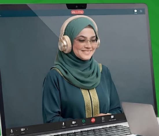 Live video lesson with a female teacher